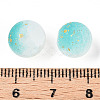 Frosted Baking Paint Crackle Glass Beads with Glitter Powder X1-DGLA-T004-01G-3