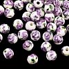 Floral Printed Porcelain Beads PORC-Q199-6mm-01-1