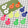 ANATTASOUL 6 Pairs 6 Colors Acrylic Donut Dangle Stud Earrings with Steel Iron Pins for Women EJEW-AN0004-38-7