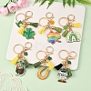 St. Patrick's Day Alloy Enamel & Faux Suede Tassel & Wood Keychains KEYC-YW00199-01-4