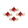 Brass Pave Glass Rhombus Links Connector Charms X1-GLAA-Q088-001J-1