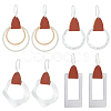 4 Pairs 4 Styles Round & Rectangle & Polygon & Ring Brass Dangle Hoop Earrings EJEW-AN0003-06-1