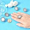 Vintage Adjustable Iron Finger Ring Components Alloy Cabochon Bezel Settings PALLOY-Q300-14AS-NR-2