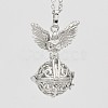 Brass Hollow Cage Pendants KK-D414-05-NR-1