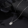 1Pc Stainless Steel Letter Rectangle Pendant Necklaces NJEW-LP0001-34I-P-3