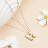 1pc Brass Chain with Alloy Letter Pendants Necklaces NJEW-LP0001-41H-G-3