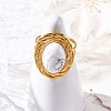 Oval Natural Howlite Finger Rings RJEW-M063-01G-10-4