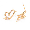 Brass Micro Pave Clear Cubic Zirconia Earring Findings KK-T062-231G-NF-2