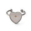 304 Stainless Steel Open Cuff Ring Components STAS-S134-01P-D02-2