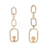 Brass Micro Pave Clear Cubic Zirconia Stud Earring Findings KK-S364-149-2