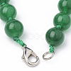 10MM Round Dyed Natural White Jade Beaded Necklaces NJEW-S404-18-01-3