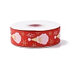 25 Yards Flat Christmas Theme Printed Polyester Grosgrain Ribbon OCOR-C004-04A-2