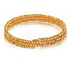 Brass Twisted Flower Beaded Cuff Bangle JB762A-1