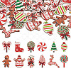 36Pcs 12 Styles Single Face Printed Wood Big Pendants WOOD-TA0002-93-1