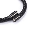 Man's Braided Leather Cord Bracelets X-BJEW-JB04255-01-3