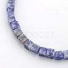 Cube Natural Blue Spot Jasper Beads Strands G-P057-05-3