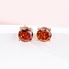 Flat Round Brass Pave Cubic Zirconia Stud Earrings for Women EJEW-G428-29A-01-3