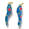 Brass Enamel Pendants KK-B026-15G-E-2