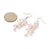 Natural Rose Quartz Chips Dangle Earrings EJEW-JE05266-03-2