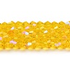 Transparent Electroplate Glass Beads Strands EGLA-A039-T6mm-L22-1