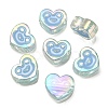 UV Plating Rainbow Iridescent Acrylic Enamel Beads OACR-G012-12A-1