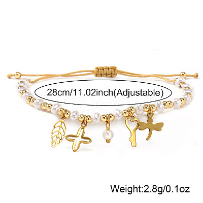 304 Stainless Steel Charm Bracelets BA2405-2-1