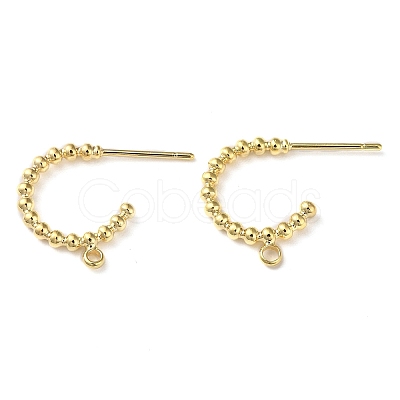 Brass Ring Stud Earring Findings X-KK-F862-01G-1