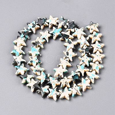 Spray Painted Synthetic Turquoise Beads Strands LS-UNKW-T001-11H-1