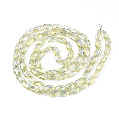 Electroplate Transparent Glass Beads Strands EGLA-N002-25-C02-1