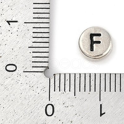 925 Sterling Silver Flat Round with Letter Beads LS-STER-G044-01AS-F-1