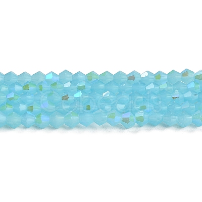 Imitation Jade Electroplate Glass Beads Strands GLAA-F029-J4mm-D03-1