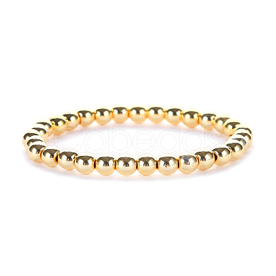 Synthetic Non-magnetic Hematite Beaded Stretch Bracelets for Men Women LS-YP2747-5-1