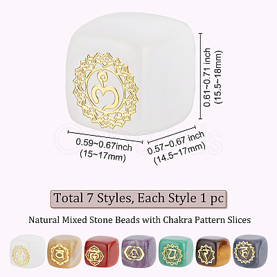 Beebeecraft 7Pcs 7 Styles Natural Mixed Stone Beads G-BBC0001-07-1