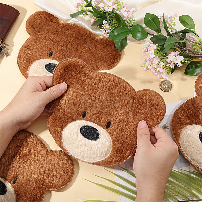 Computerized Embroidery Polyester with Fur Iron on/Sew on Patches DIY-WH0671-397A-1