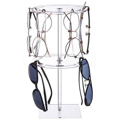 2-Tier Round Acrylic Sun Glasses Storage Display Stands ODIS-WH0079-050-1