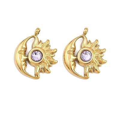 304 Stainless Steel Rhinestone Pendants STAS-Z166-24G-06-1
