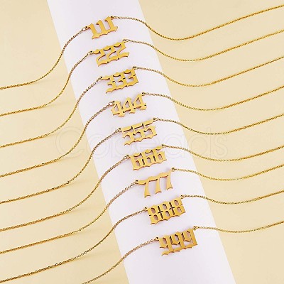 Number Pendant Necklace & Open Cuff Ring JX197A-1