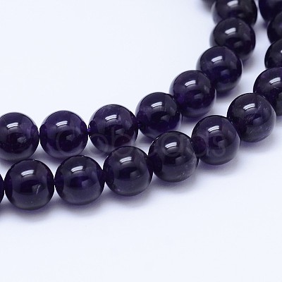Natural Amethyst Round Bead Strands G-M212-4mm-03C-1