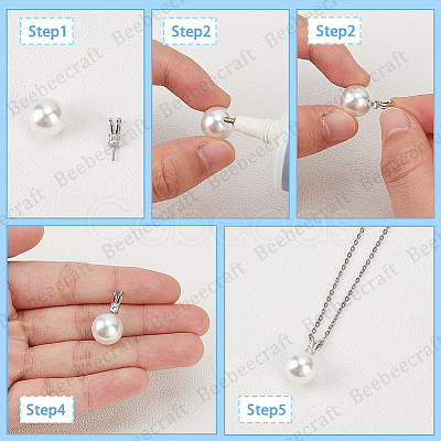 2Pcs 925 Sterling Silver Micro Pave Cubic Zirconia Peg Bails STER-BBC0007-30-1