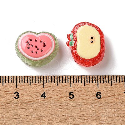Fruits Theme Transparent Resin Cabochons RESI-G121-01-1