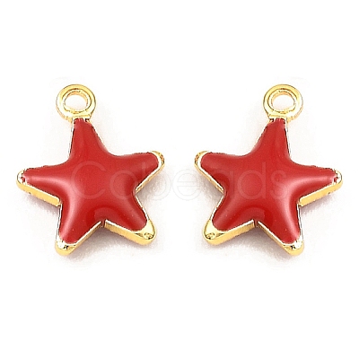 Brass Enamel Charms KK-K337-02G-1