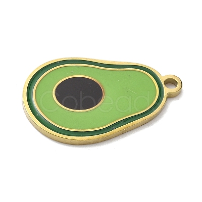 304 Stainless Steel Fruit Enamel Pendants STAS-G362-04G-01-1