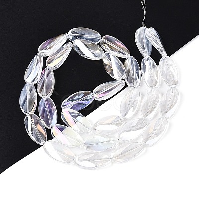 Electroplate Transparent Glass Beads Strands EGLA-N055-02A-1