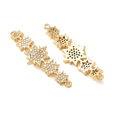 Brass Micro Pave Clear Cubic Zirconia Connector Charms CU-CBA4579-22G-1