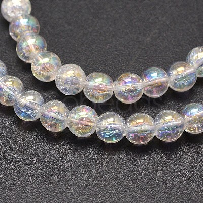 Electroplate Synthetic Crackle Quartz Bead Strands EGLA-J067-8mm-AB01-1
