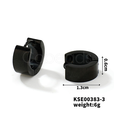 Fashionable 304 Stainless Steel Mirror Polished Hoop Earrings for Hip-hop Street Style WQ4489-3-1