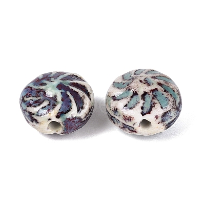 Windmill Spiral Pattern Vintage Handmade Porcelain Beads PORC-N013-19-08-1