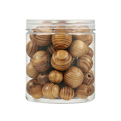 Craftdady Round Natural Wood Beads WOOD-CD0001-01-1