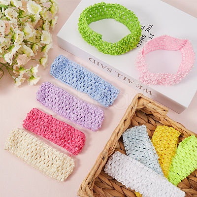 30Pcs 10 Colors Polyester Crochet Elastic Headbands OHAR-GF0001-33A-1
