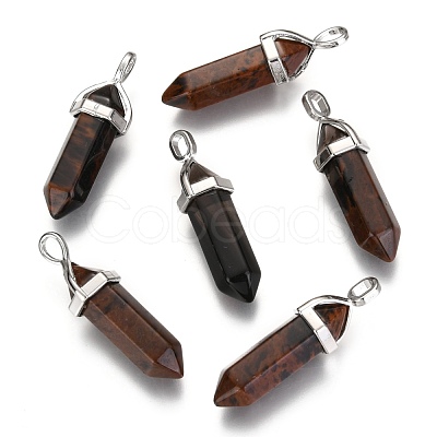 Synthetic Mahogany Obsidian Pointed Pendants G-F295-03F-1